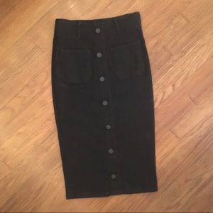 Black Jean Pencil Skirt